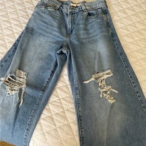 Levi's Light Blue Distressed Flare Jeans